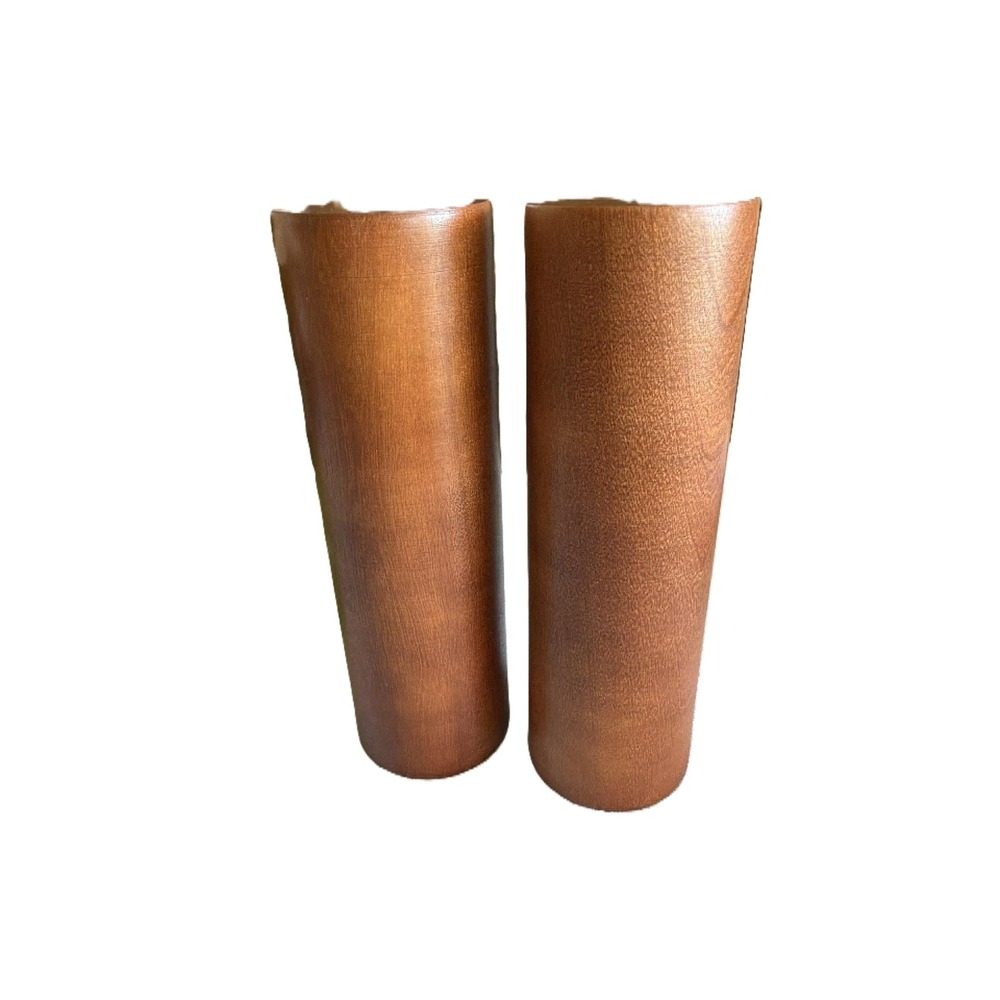 Vintage Danish Style Wood Salt & Pepper Shakers MCM Minimalist Scandinavian 6in